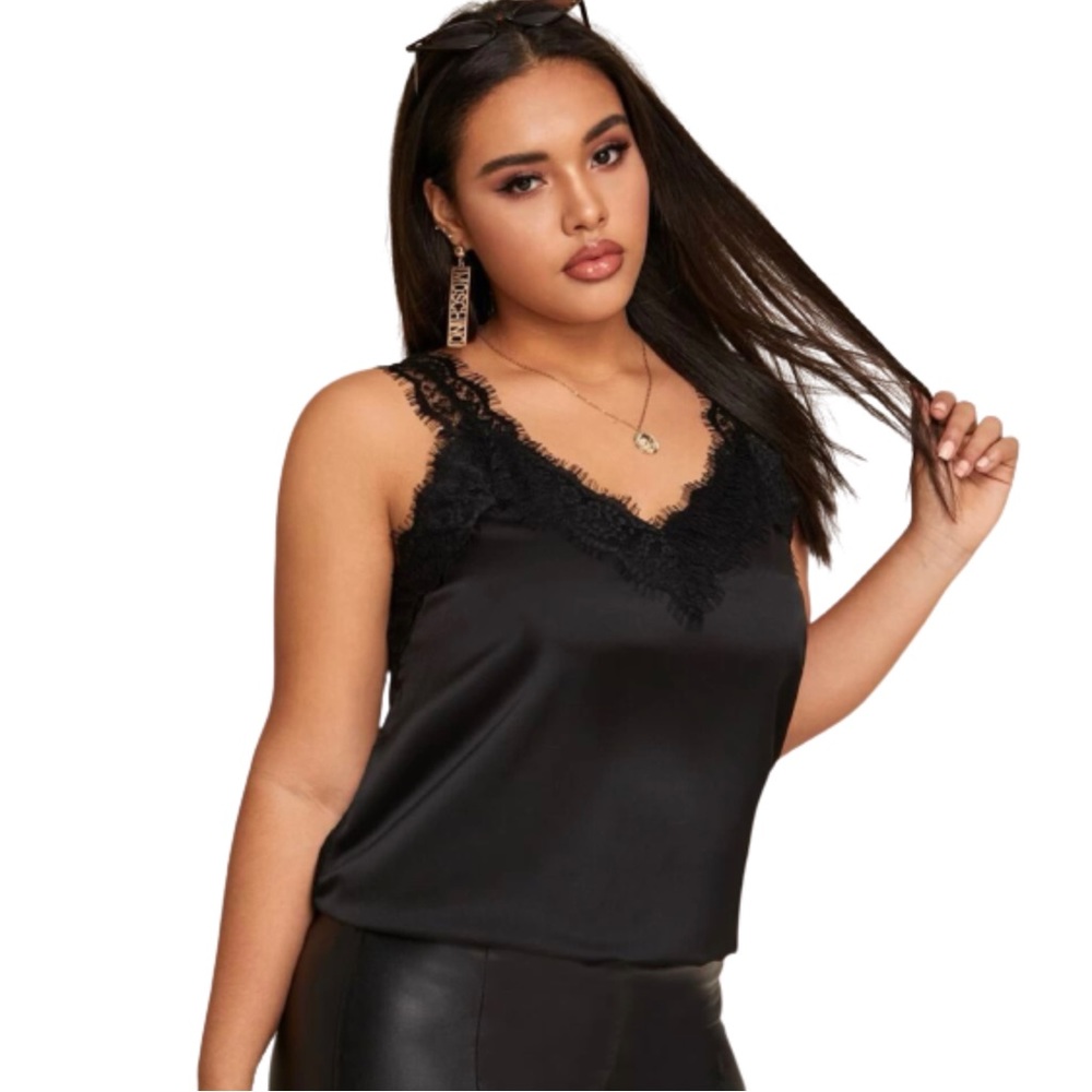 Shein Plus Lace Panel Cami Top